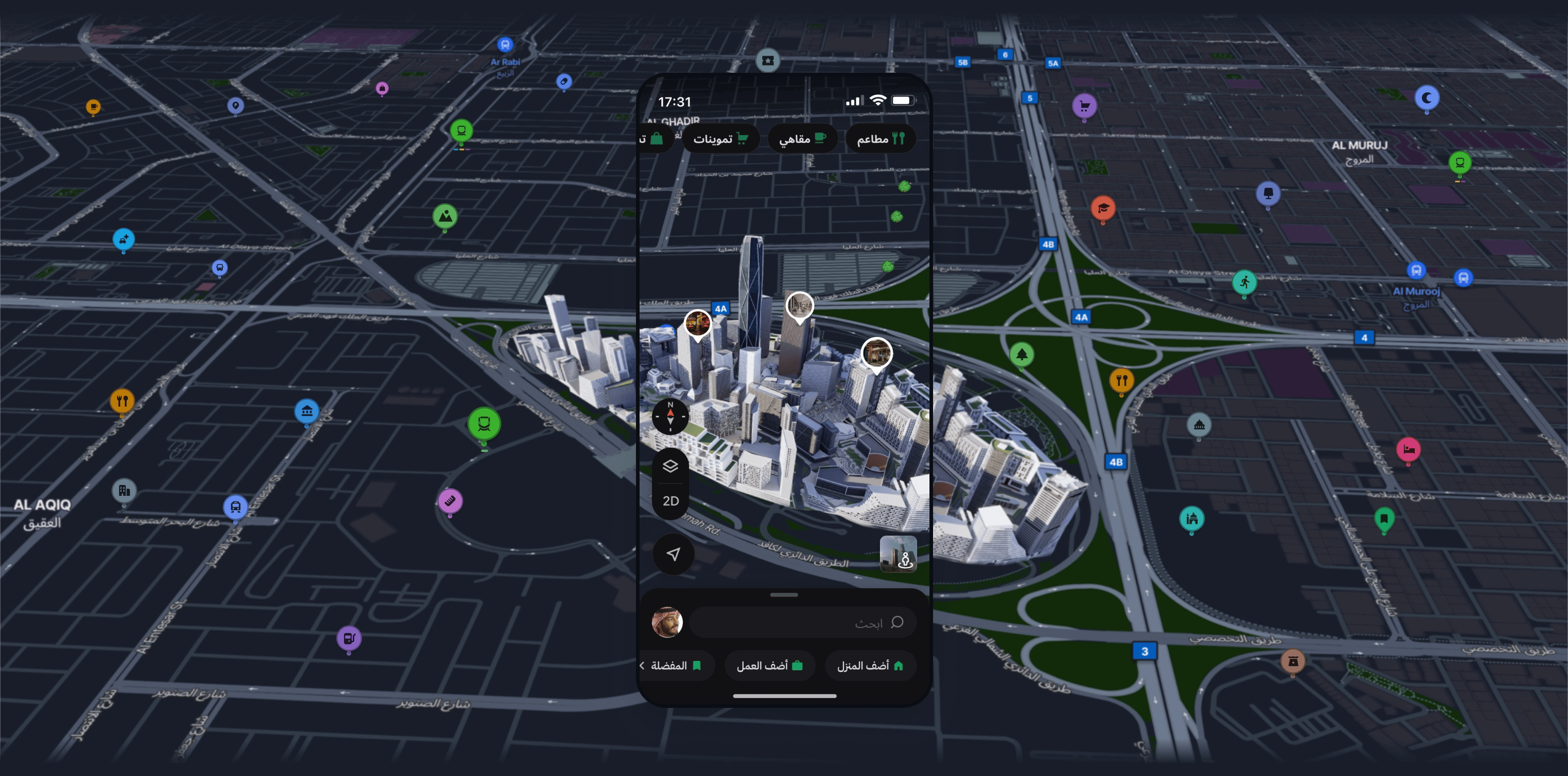 3D map of Riyadh in Hudhud app